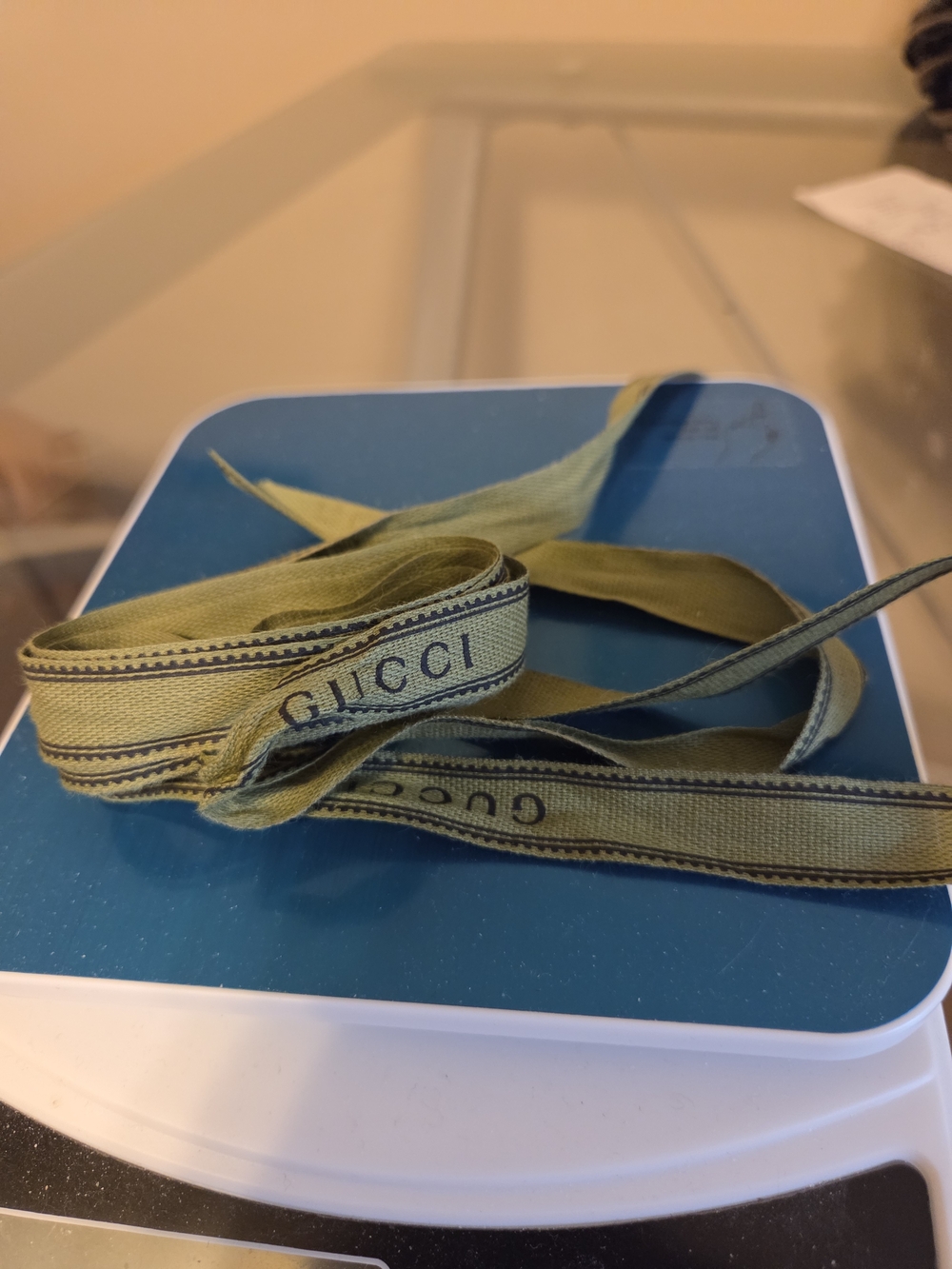 Gucci Olive Green Ribbon Logo APPROX 73 INCHES